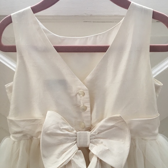 Janie and Jack Special Occasion Cream Silk Dress - Picture 3 of 8